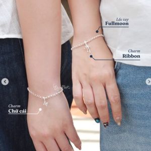Lắc Tay Bạc Fullmoon & Soli Tùy Chọn Khắc Chữ - Aura Jewelry